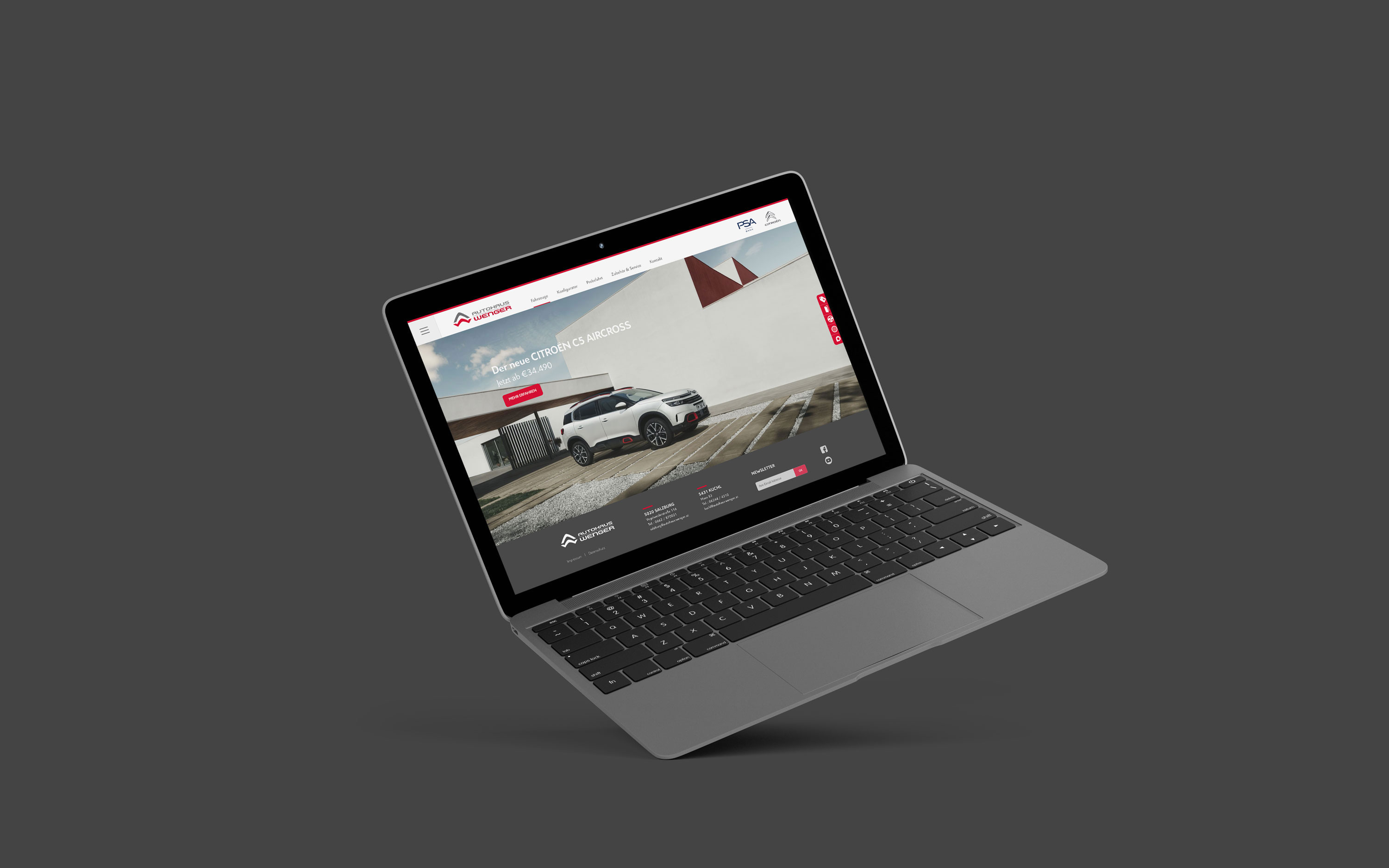 Website Design und Programmierung Autohaus Wenger